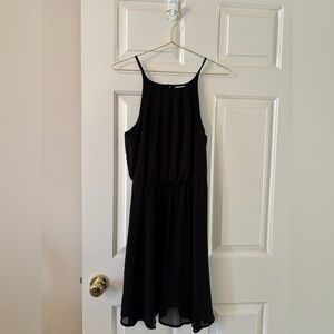 Blue Rain Black Halter Mini Dress
